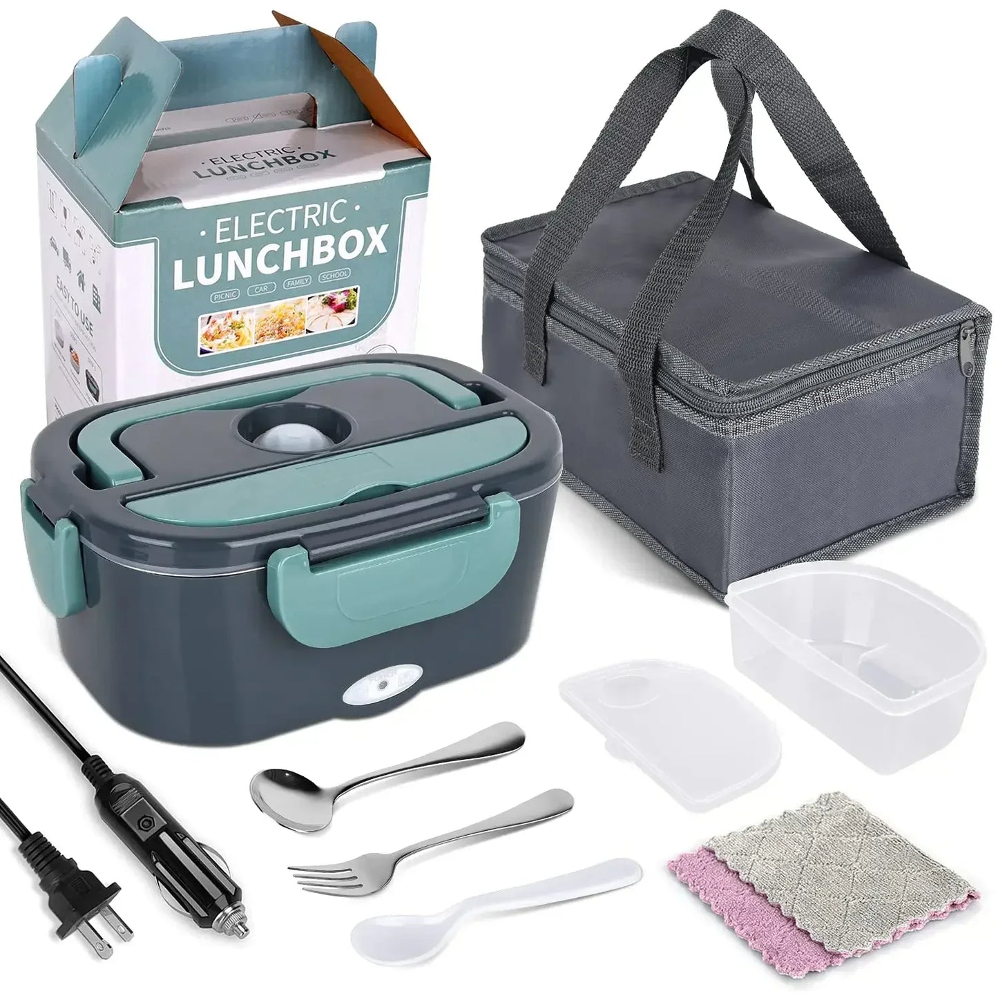 Hot Meals. Anytime. Anywhere. 2-In-1 Electric Heating Lunch Box