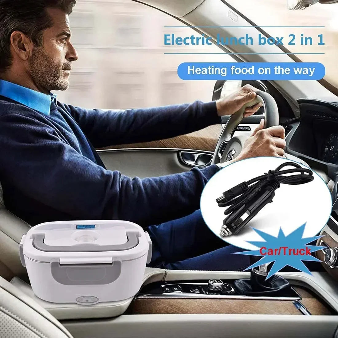 Hot Meals. Anytime. Anywhere. 2-In-1 Electric Heating Lunch Box