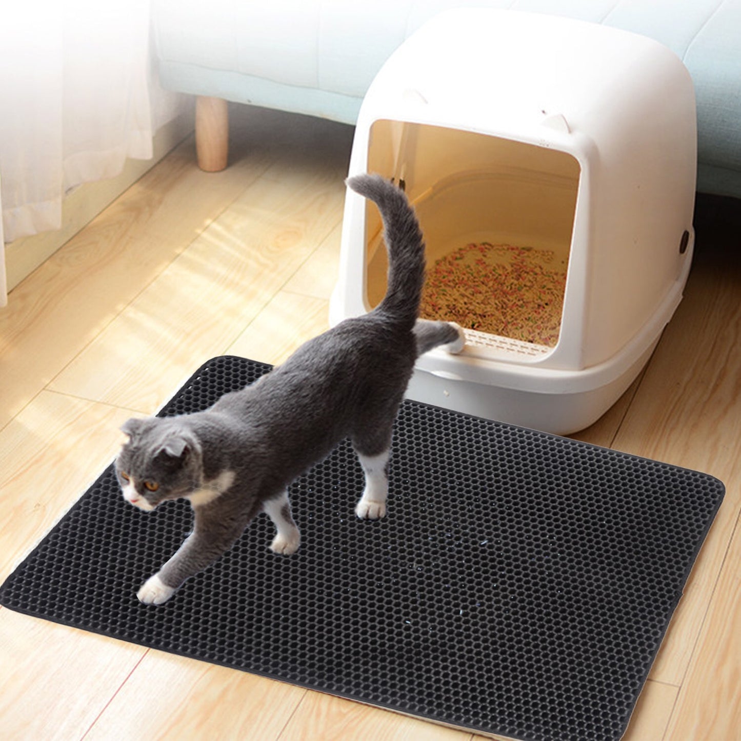 Smart Honeycomb Kitty Litter Mat – Trap Mess, Save Stress